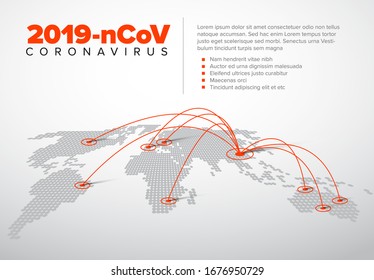 Vector Flyer Infographic Template With Coronavirus Spread Map Illustration And Place For Your Information