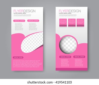 Vector flyer and leaflet design. Set of two side brochure templates. 