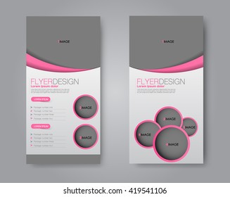 Vector flyer and leaflet design. Set of two side brochure templates. 