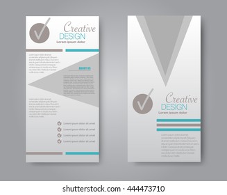 Vector flyer and leaflet design. Set of two side brochure templates. Green color.
