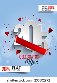 Vector flyer for new year and holidays offer with stylish 2015 text.