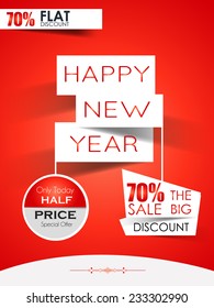 Vector flyer for new year and holidays offer with stylish 2015 text.