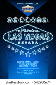 Vector Flyer For Party In Casino In Las Vegas