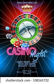 Vector Flyer For Party Night In Casino