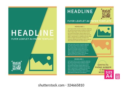 Vector flyer, poster, leaflet, report design template. Layout design, A4 paper design template, fully layered design, business vector illustration, presentation. 