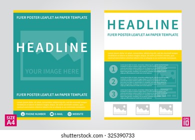 Vector flyer, poster, leaflet, report design template. Layout design, A4 paper design template, fully layered design, business vector illustration, presentation.
