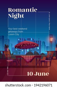 Vector Flyer Of Romantic Night In Cafe