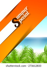 Vector flyer for summer holidays, summer sale. Eps 10