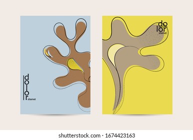Vector flyer template. Abstract hand dawn fruit poster. Grange textured flat design. Organic natural food artistic illustration. Cartoon calligraphic line logo with smooth curves.