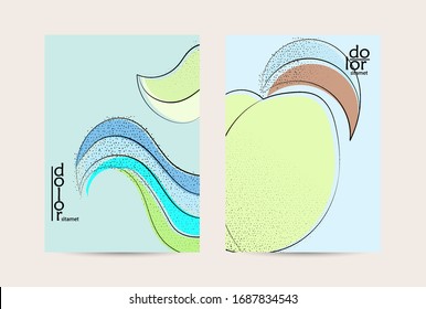 Vector flyer template. Abstract hand dawn fruit poster. Grange textured flat design. Organic natural food artistic illustration. Cartoon calligraphic line logo with smooth curves.