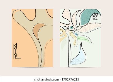 Vector flyer template. Abstract hand dawn fruit poster. Grange textured flat design. Organic natural food artistic illustration. Cartoon calligraphic line logo with smooth curves.