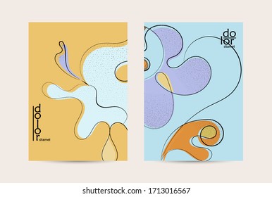 Vector flyer template. Abstract hand dawn fruit poster. Grange textured flat design. Organic natural food artistic illustration. Cartoon calligraphic line logo with smooth curves.