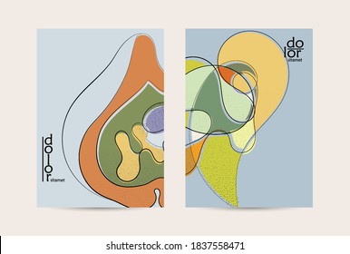 Vector flyer template. Abstract hand dawn fruit poster. Grange textured flat design. Organic natural food artistic illustration. Cartoon calligraphic line logo with smooth curves.