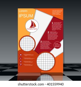 Vector flyer template. Brochure, business report, magazine cover, placard, corporate banner, presentation, poster design. A4 format
