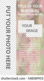 Vector flyer template of brochure with place for text and photo for your business.