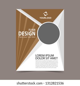 Vector flyer template of brown. Vector illustration.
