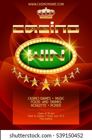 Vector flyer template for casino event