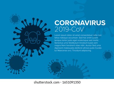 Vector flyer template with coronavirus illustration and place for your information