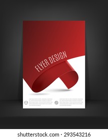 Vector Flyer Template Design. Abstract Modern Cover. Proportionally For A4 Size.