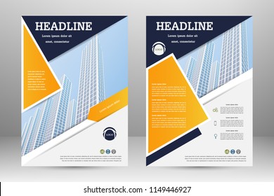 Vector flyer template design. For business brochure, leaflet or magazine cover

