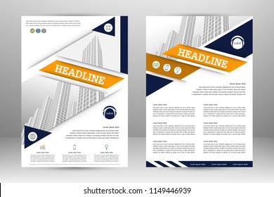 Vector flyer template design. For business brochure, leaflet or magazine cover

