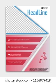 Vector flyer template design. For business brochure, leaflet or magazine cover.
