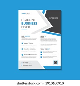Diseño de plantilla de volante de vectores. Para negocios, folleto o portada de revista. Color azul