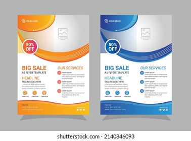 Vector flyer template design. For business brochure