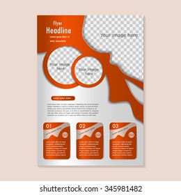 Vector flyer template design. For business brochure, leaflet or cover
