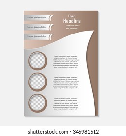 Vector flyer template design. For business brochure, leaflet or cover