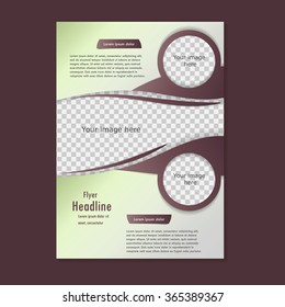 Vector flyer template design. For business brochure, leaflet or cover