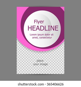 Vector flyer template design. For business brochure, leaflet or cover. Pink color