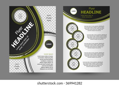 Vector flyer template design. For business brochure, leaflet or magazine cover