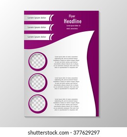 Vector flyer template design. For business brochure, leaflet or magazine cover