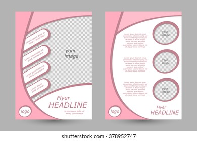 Vector flyer template design. For business brochure, leaflet or magazine cover