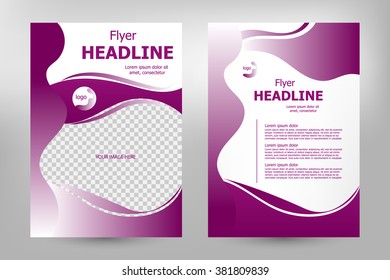 Vector flyer template design. For business brochure, leaflet or magazine cover