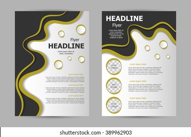 Vector flyer template design. For business brochure, leaflet or magazine cover