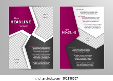 Vector flyer template design. For business brochure, leaflet or magazine cover