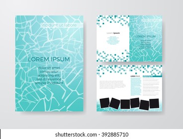 Vector Flyer Template Design. For Business Brochure Or Leaflet, Pool And Spa. Blue Color