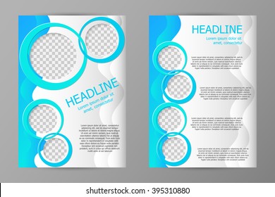 Vector flyer template design. For business brochure, leaflet or magazine cover