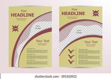 Vector flyer template design. For business brochure, leaflet or magazine cover