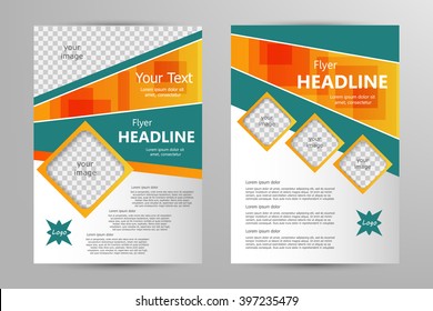 Vector flyer template design. For business brochure, leaflet or magazine cover