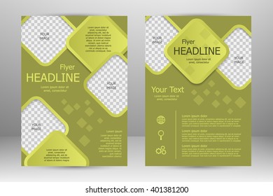 Vector flyer template design. For business brochure, leaflet or magazine cover