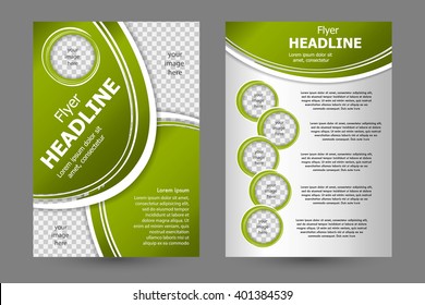 Vector flyer template design. For business brochure, leaflet or magazine cover