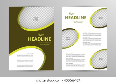 Vector flyer template design. For business brochure, leaflet or magazine cover