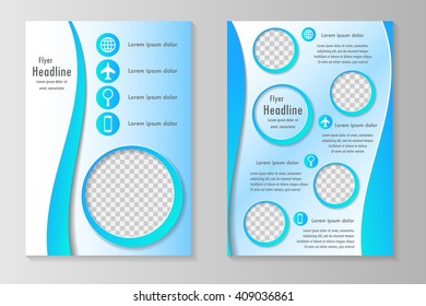 Vector flyer template design. For business brochure, leaflet or magazine cover