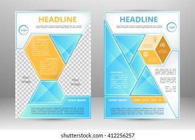 Vector flyer template design. For business brochure, leaflet or magazine cover