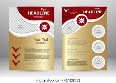 Vector flyer template design. For business brochure, leaflet or magazine cover