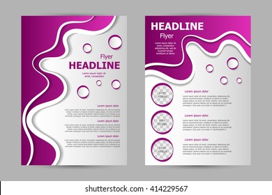 Vector flyer template design. For business brochure, leaflet or magazine cover