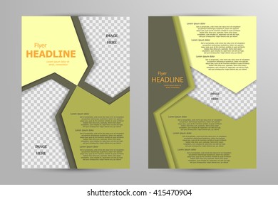 Vector flyer template design. For business brochure, leaflet or magazine cover